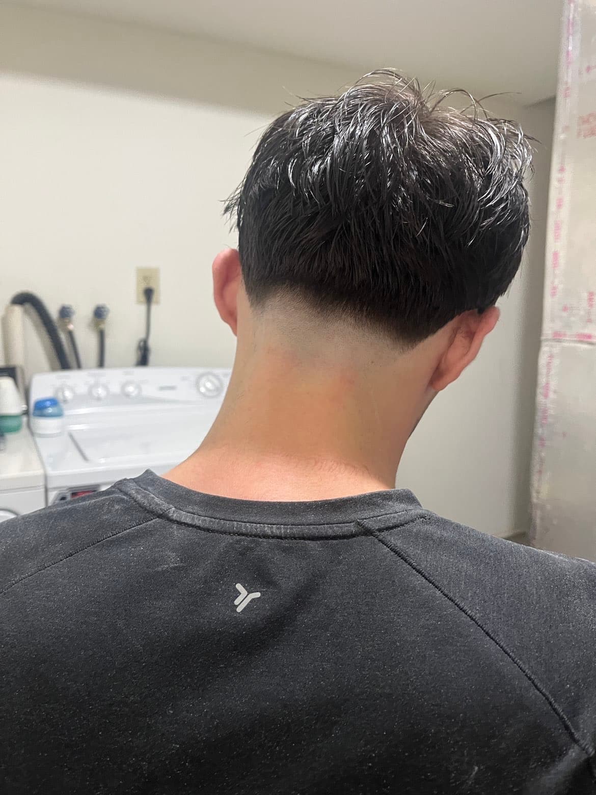 Clean taper fade, back view