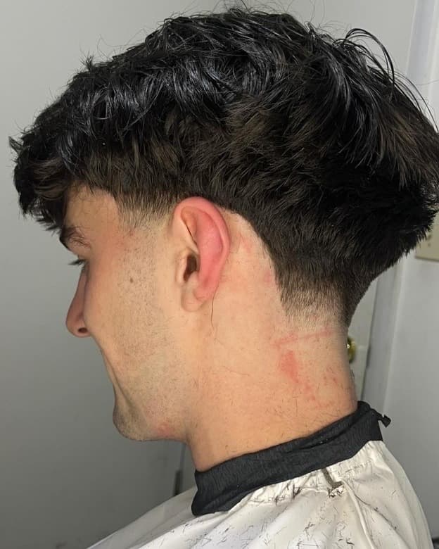 Wavy layered cut, back view
